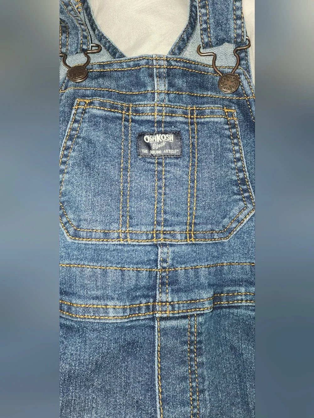 OshKosh B'gosh Girl/ Boy -Denim Overalls in Blue with Contrast Stitching
